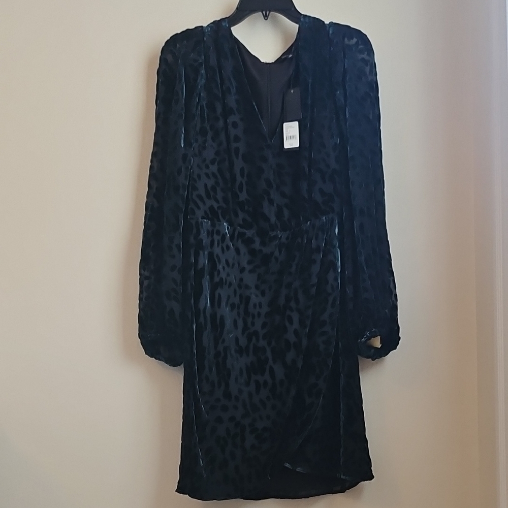 Elegant Draped Burnout Velvet Dress